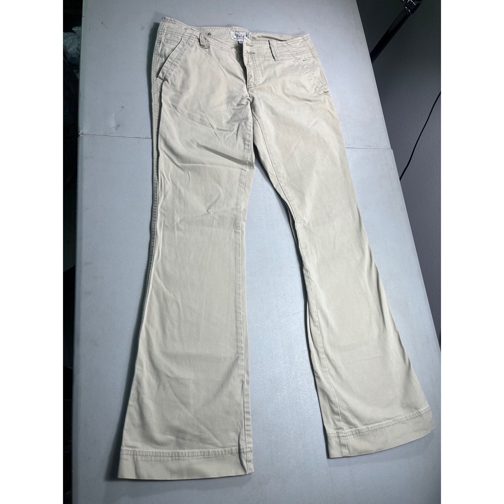 American Eagle Womens 6 Stretch Chino Pants Beige Khaki Flare Bootcut Y2K